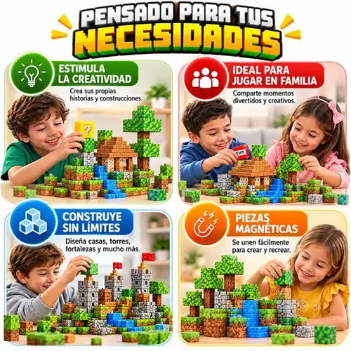 Cubo Mundo Minecraft 🧱 Magnético x 312: ¡Construye, imagina y crea sin límites!🎁