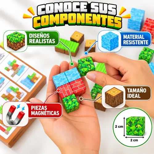 Cubo Mundo Minecraft 🧱 Magnético x 312: ¡Construye, imagina y crea sin límites!🎁