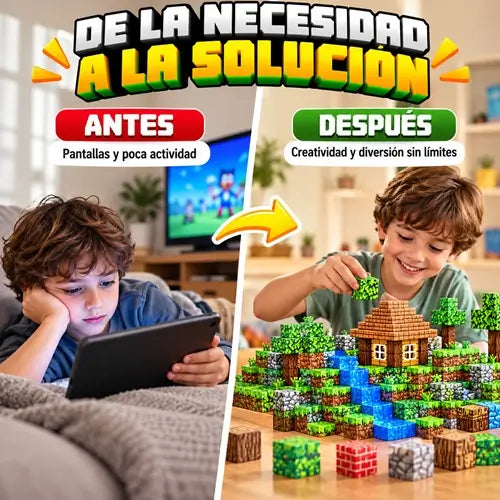 Cubo Mundo Minecraft 🧱 Magnético x 312: ¡Construye, imagina y crea sin límites!🎁