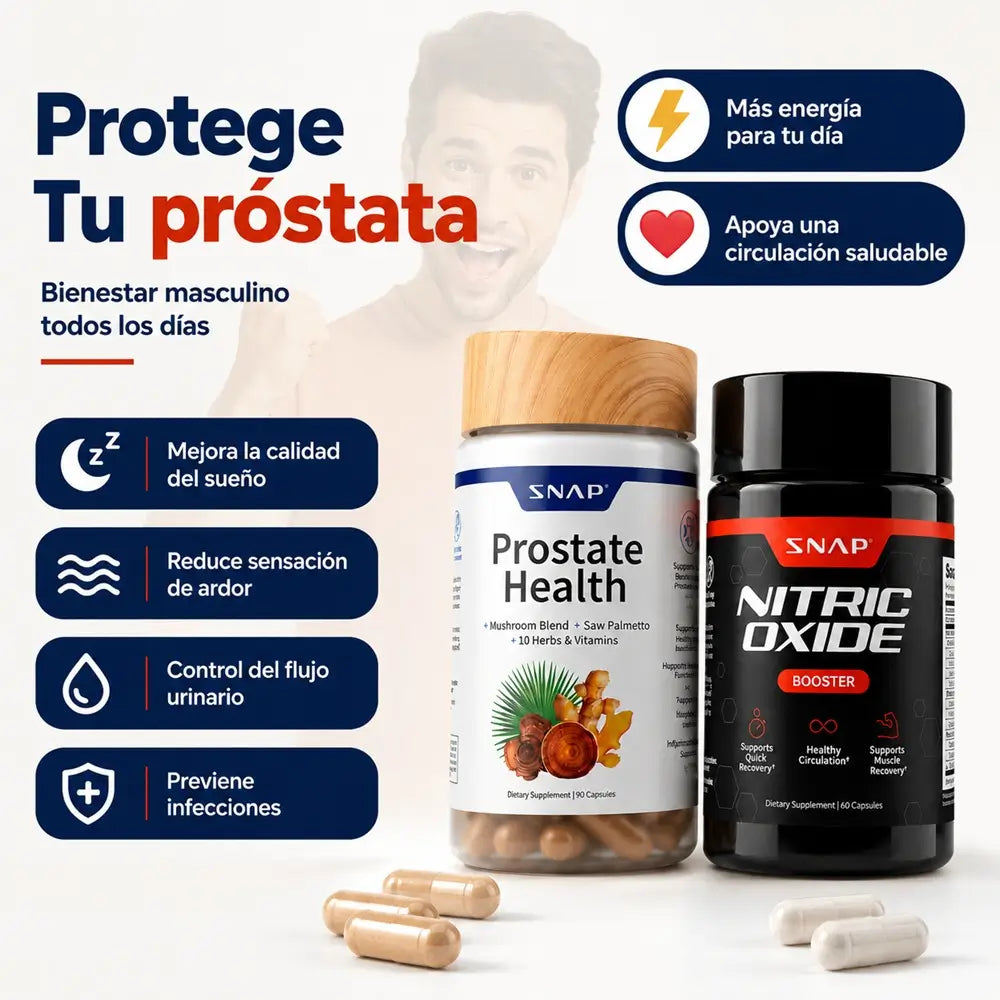 Combo Max SNAP Prostate + Nitric ™ | Vitalidad y Energia Masculina Todos los Días