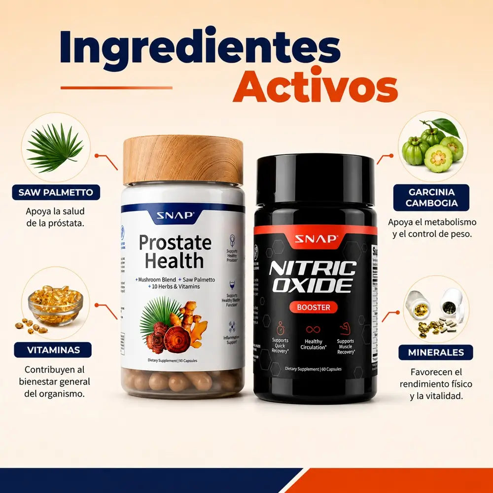 Combo Max SNAP Prostate + Nitric ™ | Vitalidad y Energia Masculina Todos los Días