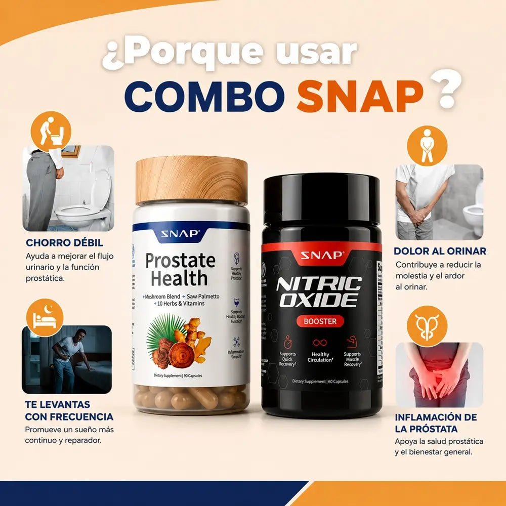 Combo Max SNAP Prostate + Nitric ™ | Vitalidad y Energia Masculina Todos los Días