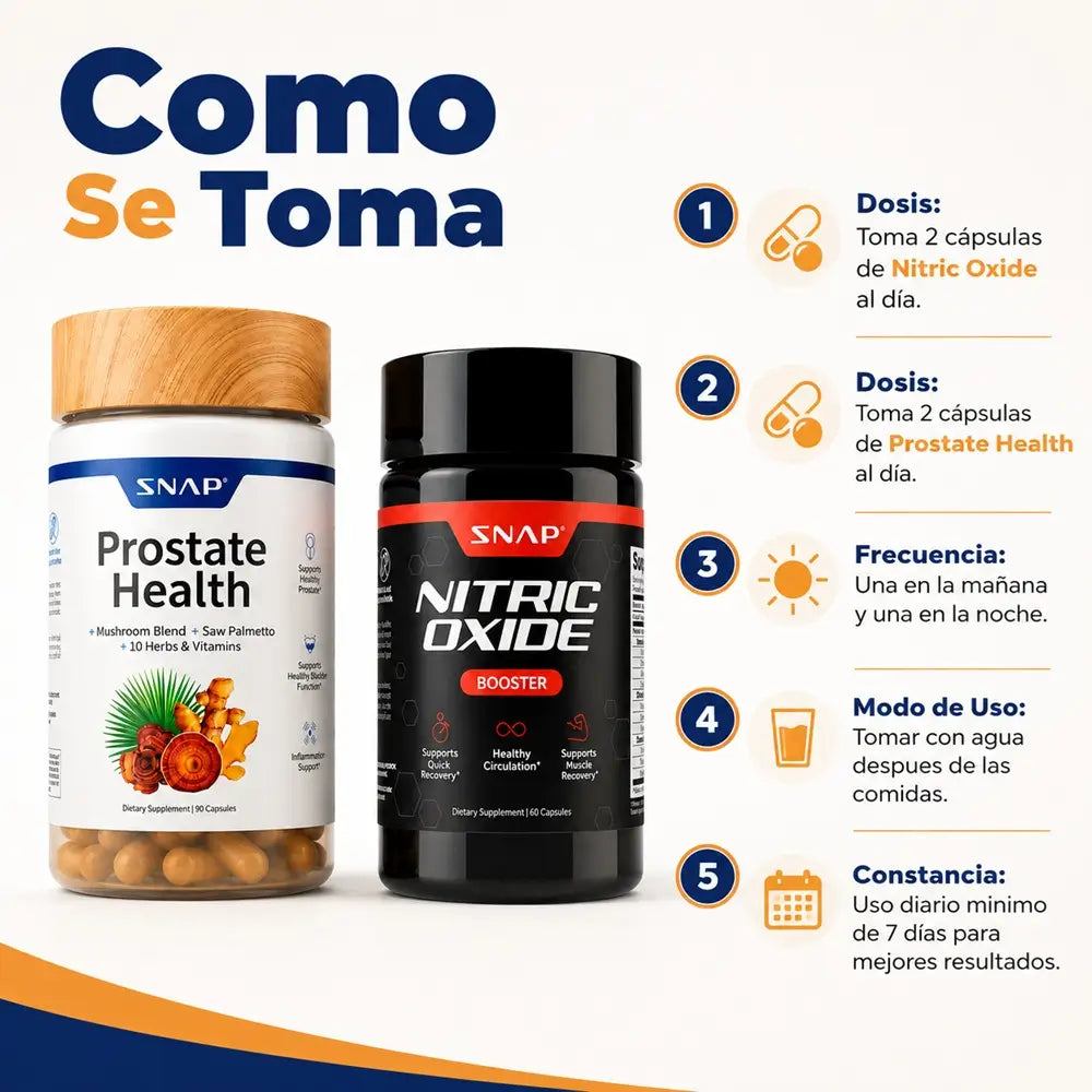 Combo Max SNAP Prostate + Nitric ™ | Vitalidad y Energia Masculina Todos los Días
