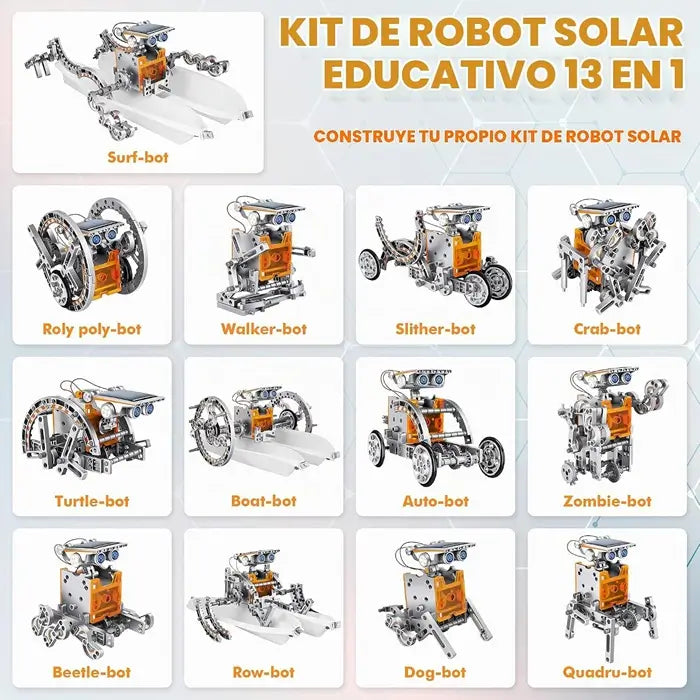 Kit de Robótica Solar 13 en 1 🤖 : Construye 13 modelos