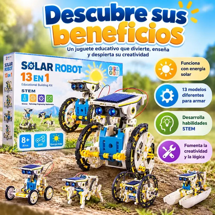 Kit de Robótica Solar 13 en 1 🤖 : Construye 13 modelos