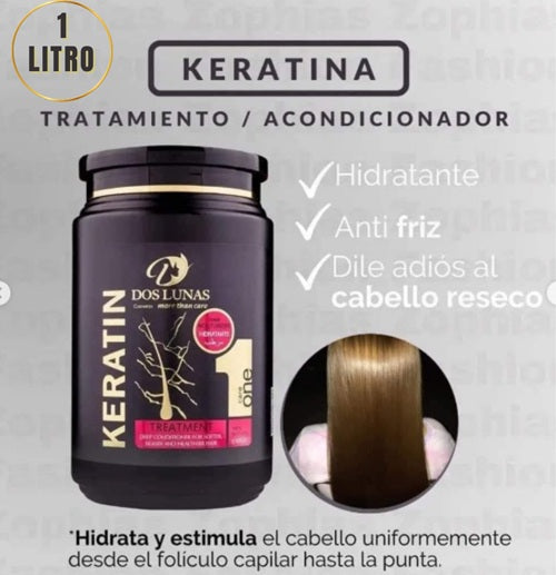 Keratina -Cabello más suave y brillante. LLeva 1 Litro