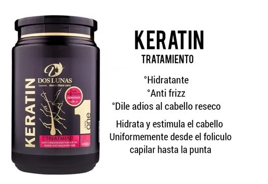 Keratina -Cabello más suave y brillante. LLeva 1 Litro